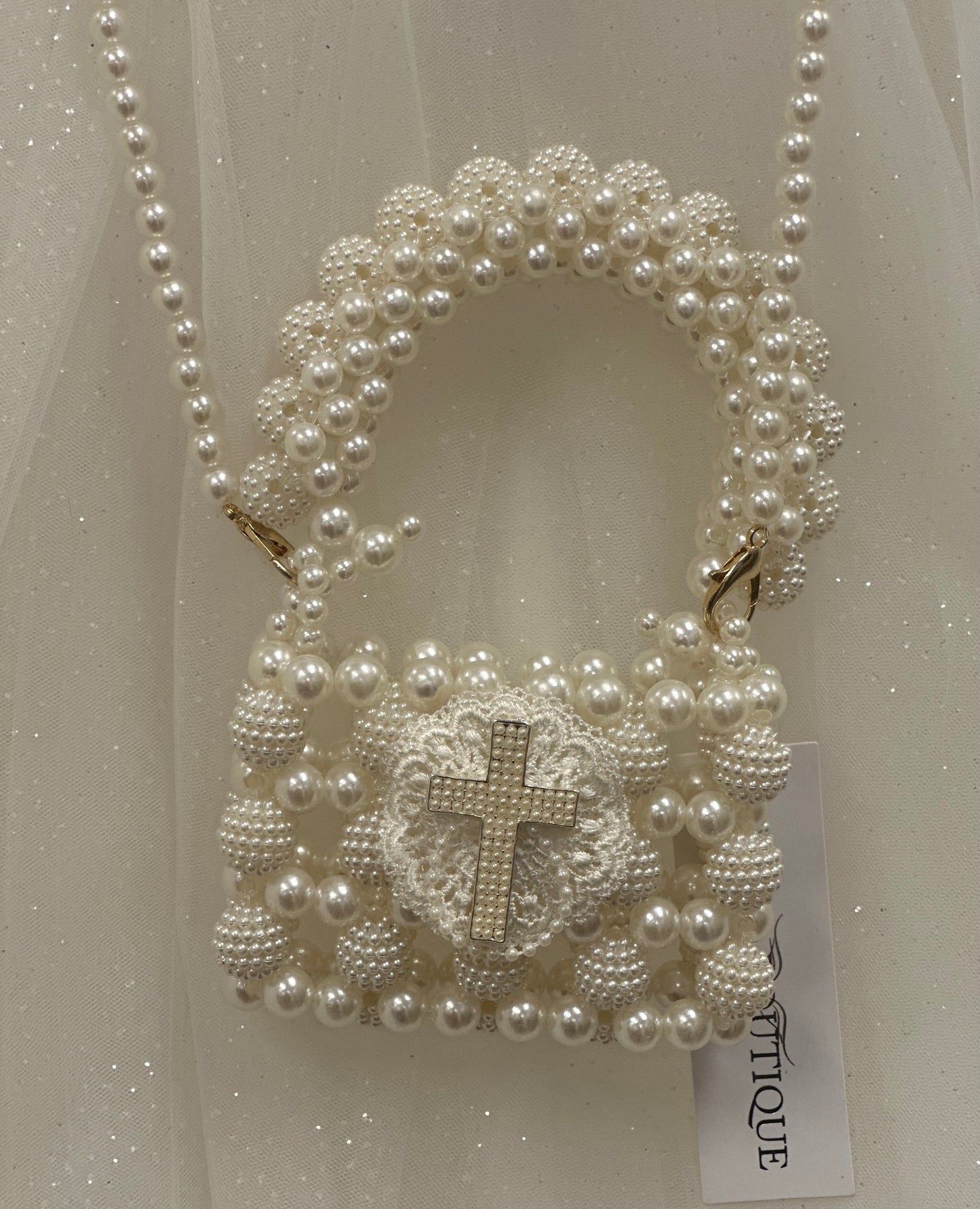 Beaded Purse with Cross