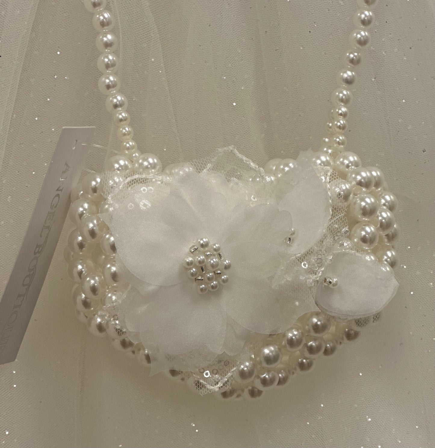 Beaded Heart Pearl Bag