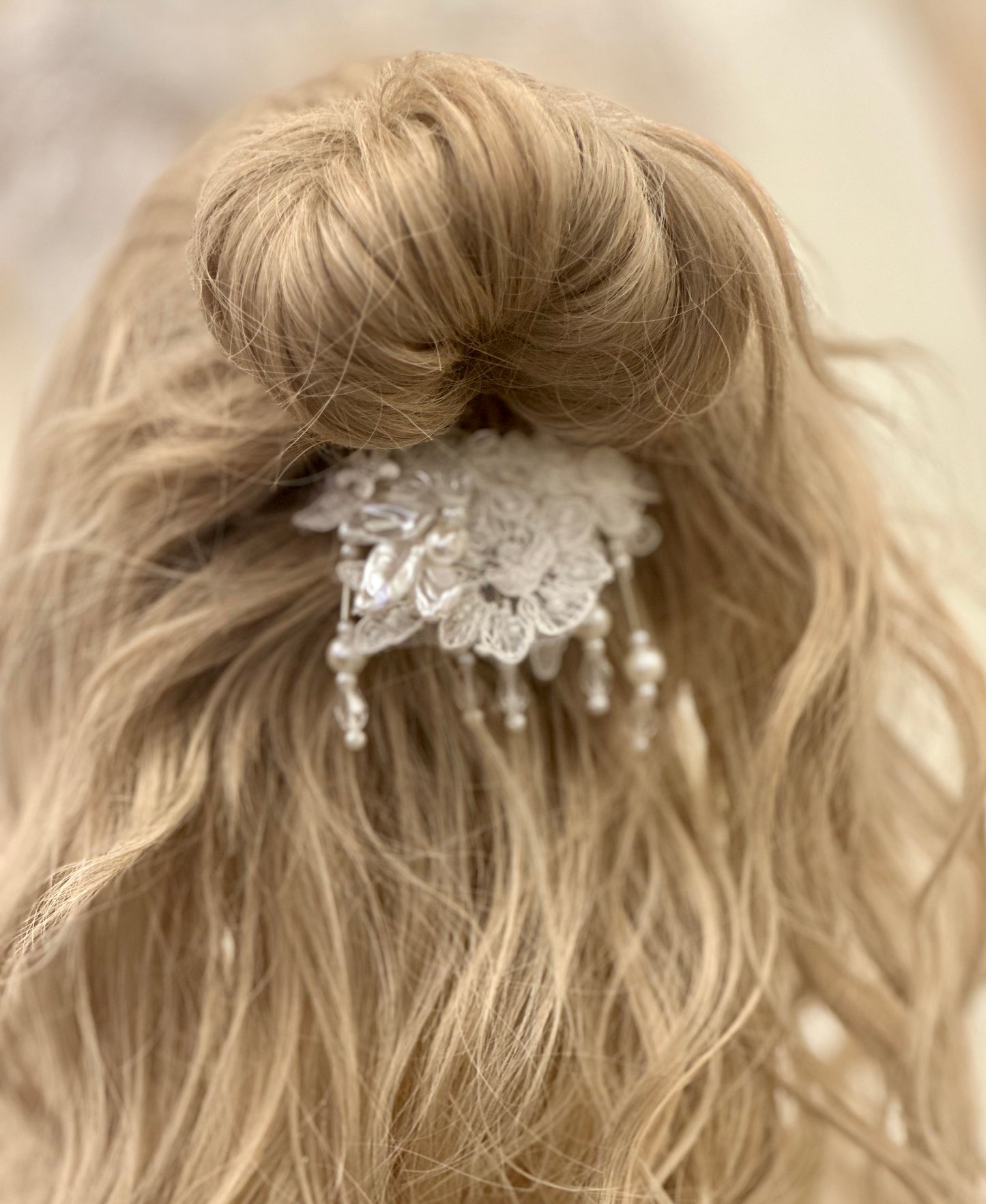 Girls Rhinestone Floral Under Bun Comb