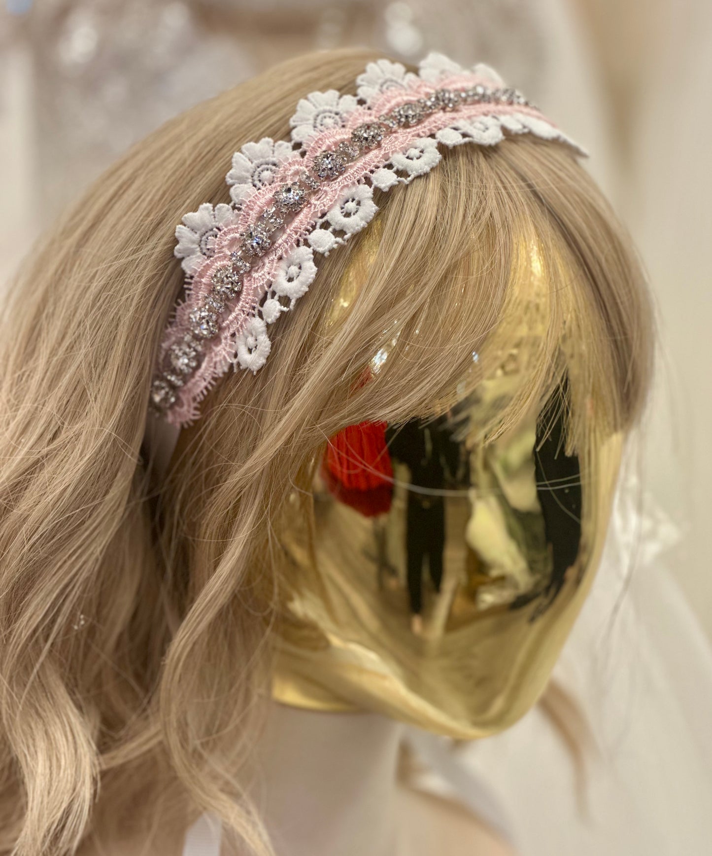 Girl Rhinestone Lace Headpiece