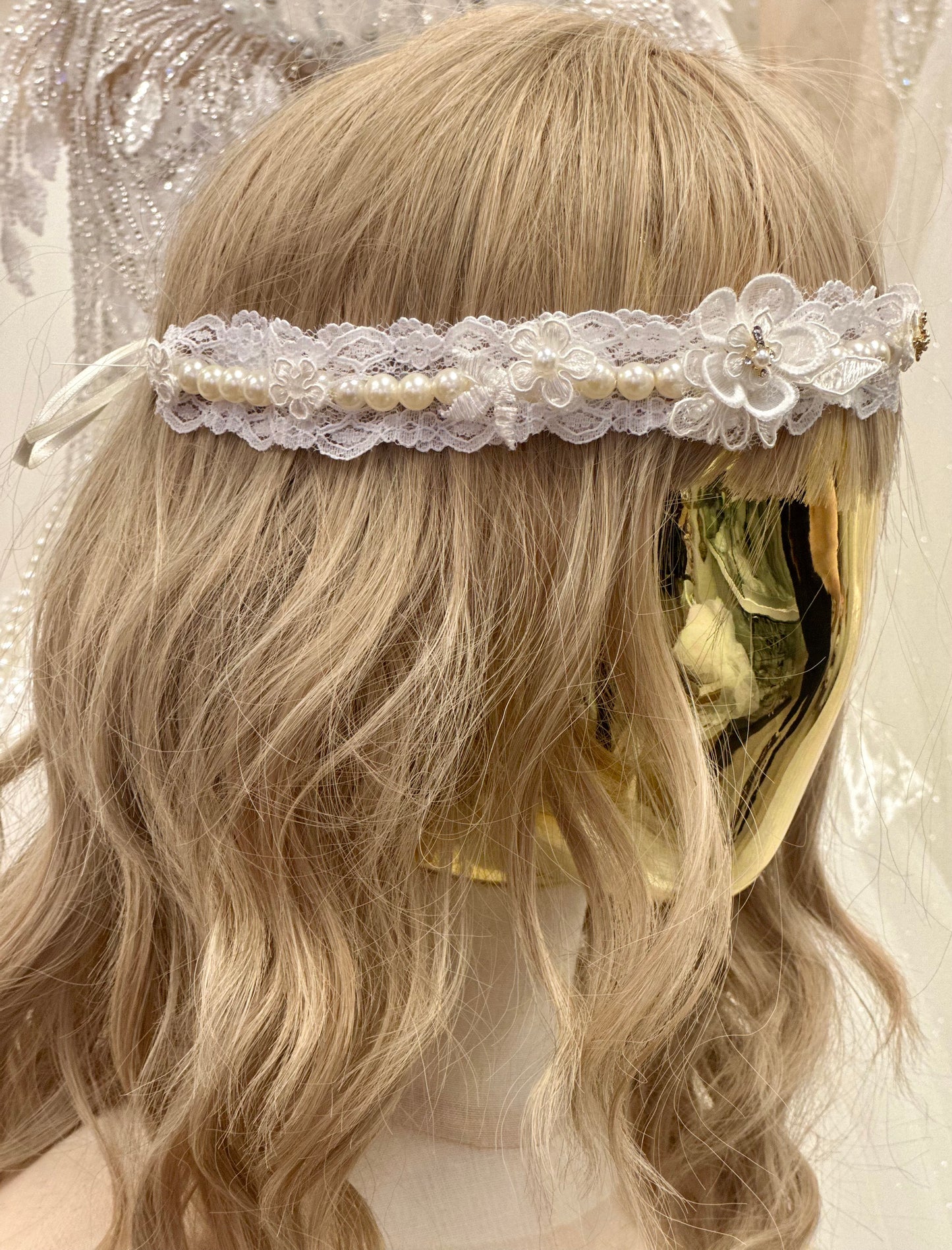 Girl Pearl Lace Headpiece