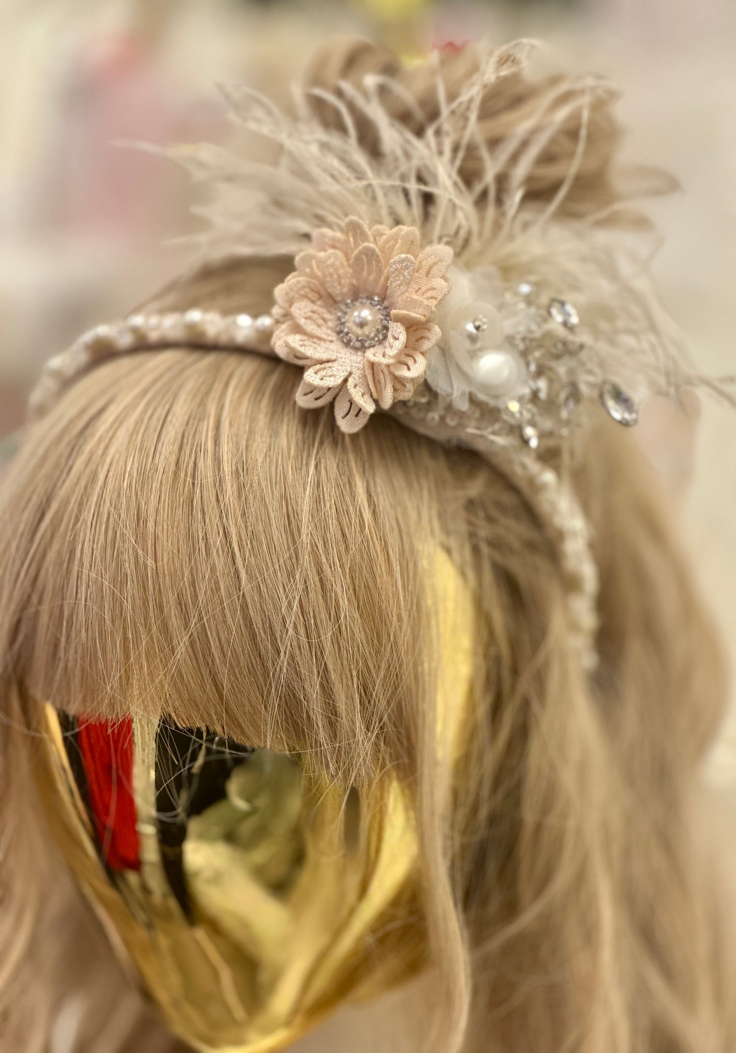 AB 3D Headband with Flower/Feathers