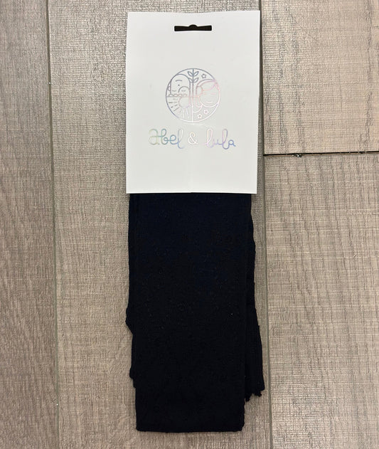 Abel & Lula Black Jacquard Tights