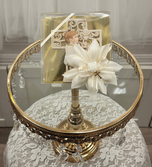 Ivory Cross w/Communion Boy Praying