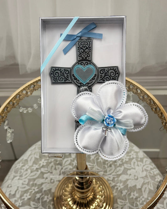 Praying Boy Blue Cross