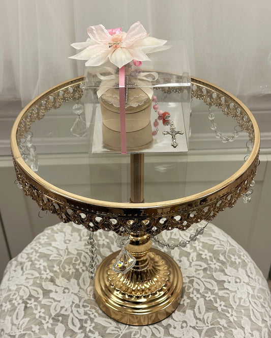 Trinket Box w/Pink G.Angel Rosary