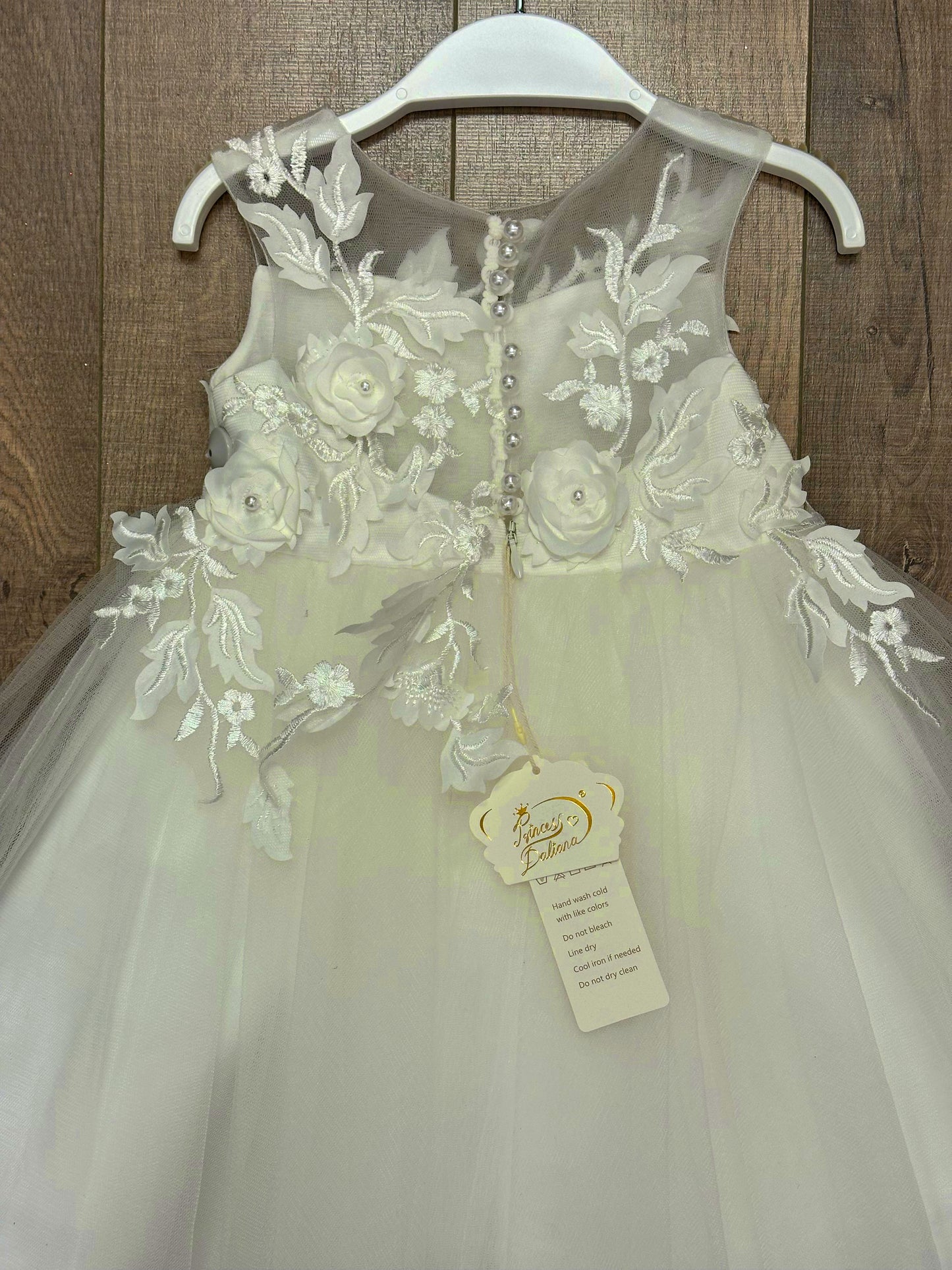 Princess Daliana Floral Dress w/Pearls