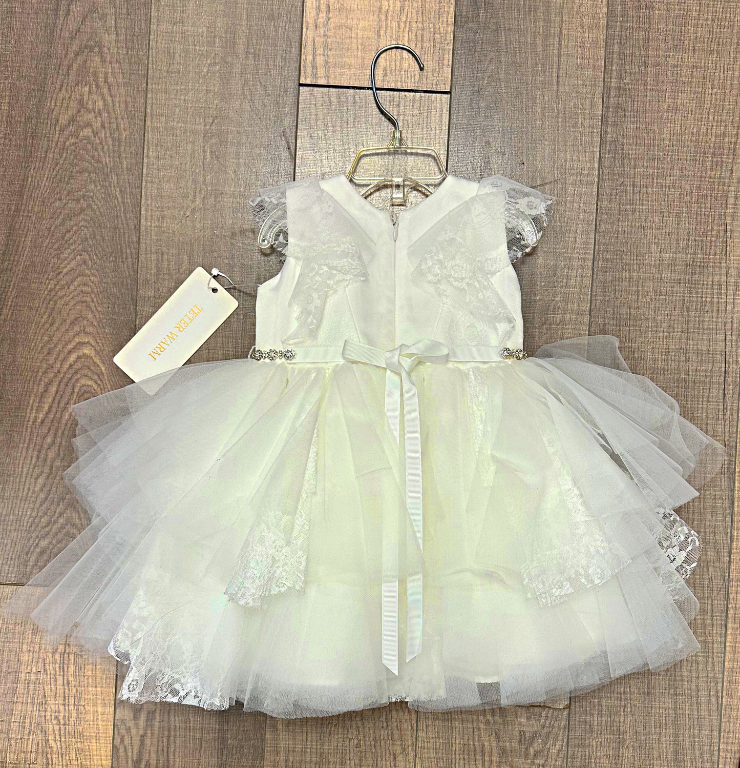 Infant Lace Flutter Sleeve Tulle Dress