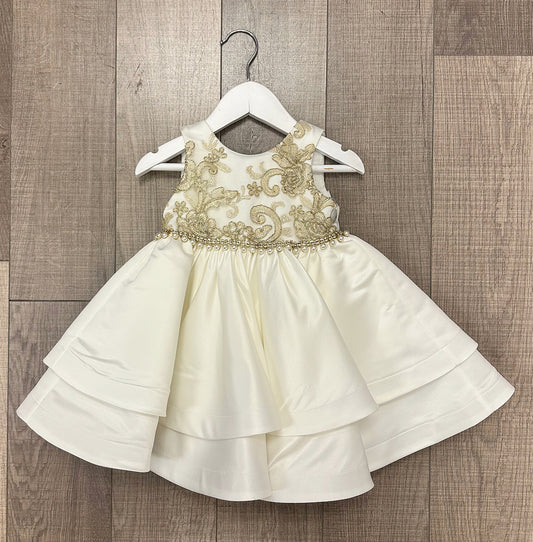 P.Daliana Embroidered Bodice/Satin/Bow Back