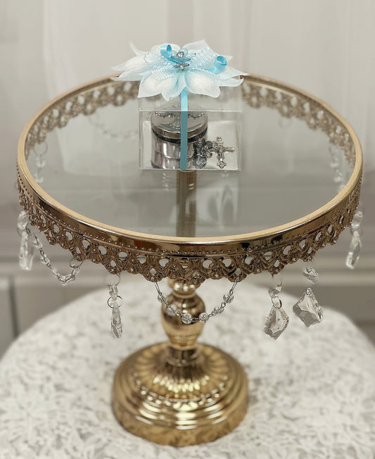 Oval Cross Trinket Box w/Rosary