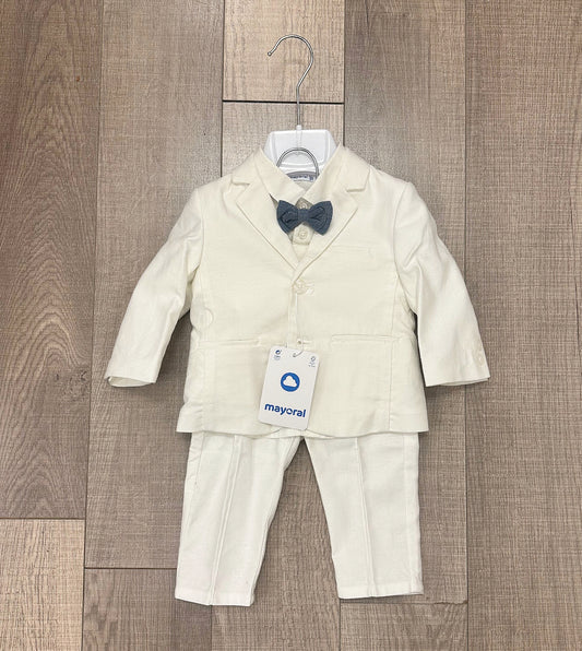 Mayoral 4pc Ivory Linen Suit