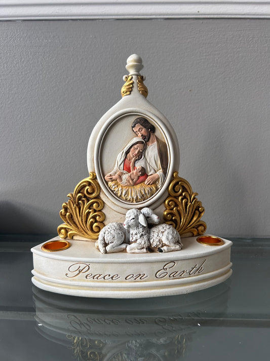 8"H Holy Family Candle Holder