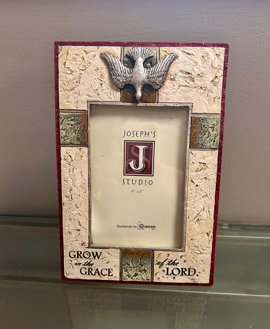 9.5"H Confirmation Frame 4X6 Carved Finish; Vertical