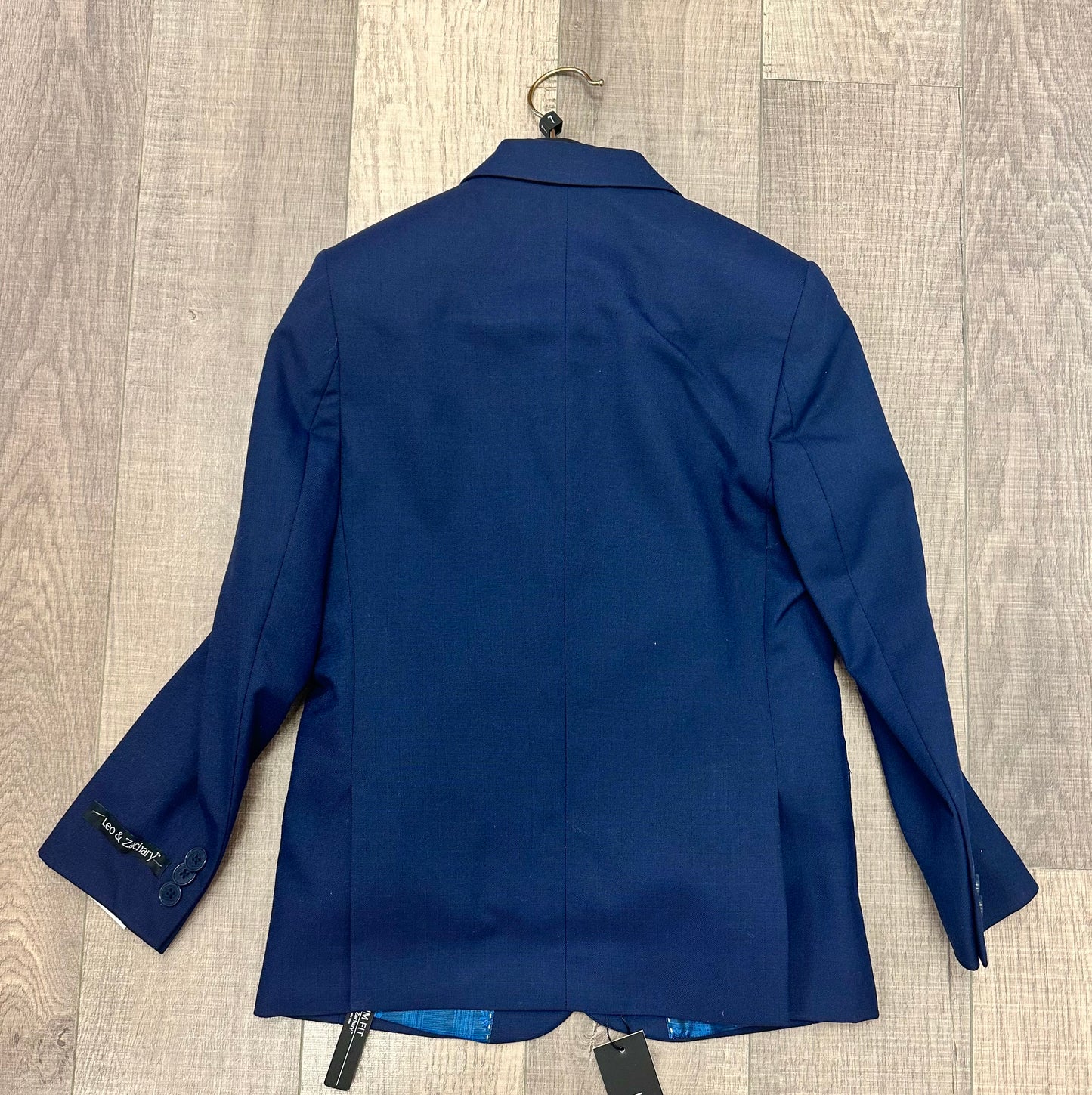 Leo & Zachary Navy Wine Check Blazer/Pant Set