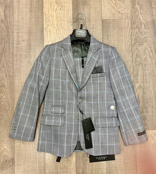 Leo & Zachary Aqua Smoke Blazer/Pant Set