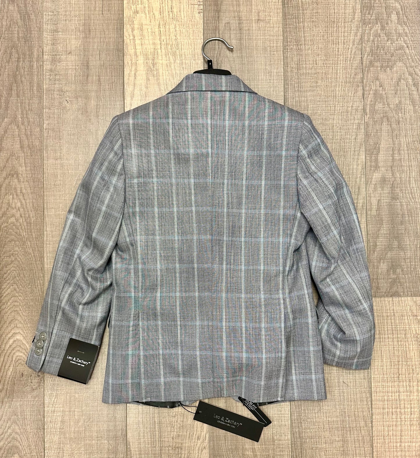 Leo & Zachary Aqua Smoke Blazer/Pant Set