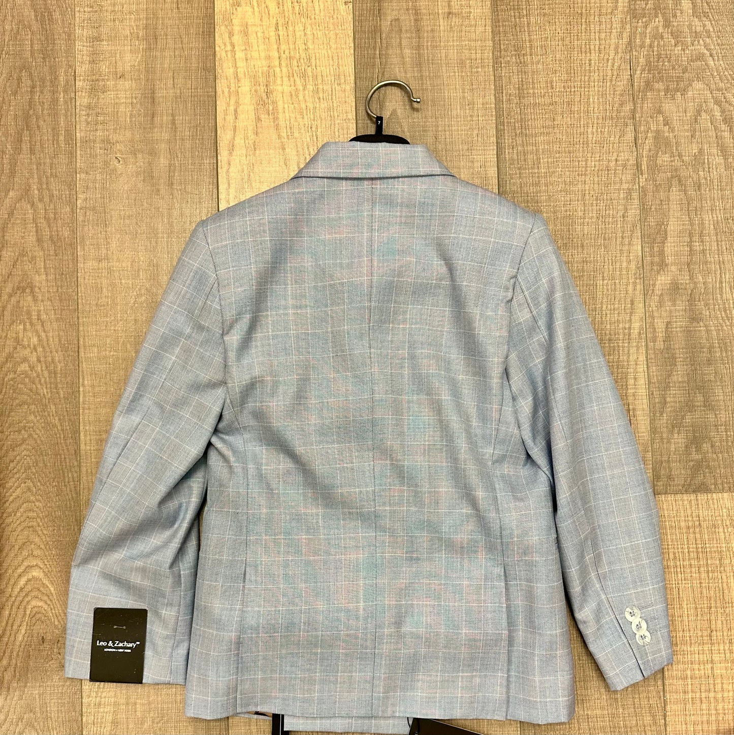 Leo & Zachary Blue Glen Checks Blazer/Pant Set