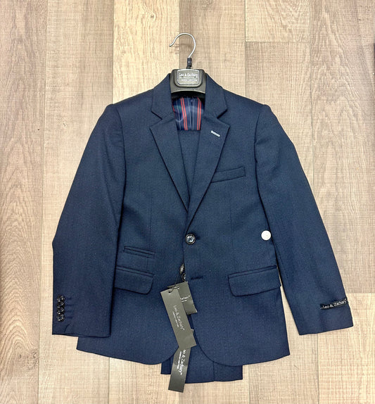 Leo & Zachary Navy Dot Blazer/Pant Set