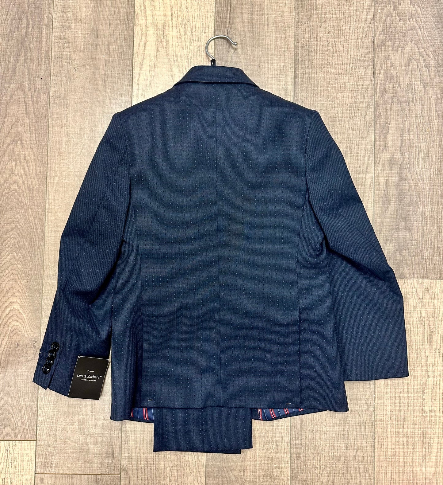 Leo & Zachary Navy Dot Blazer/Pant Set