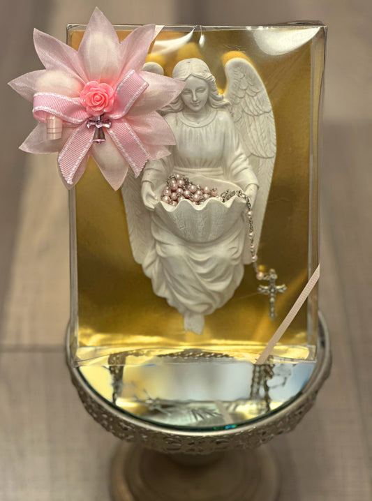 Wall Angel Font with Rosary