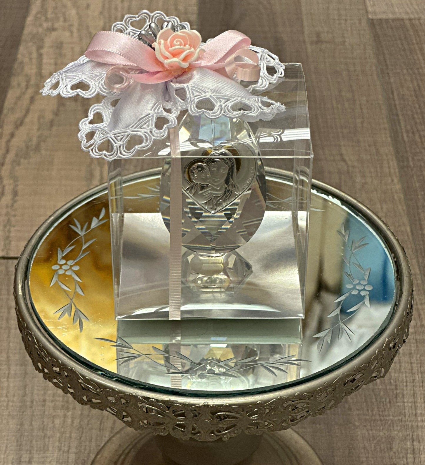 Crystal Tear Drop Madonna & Child