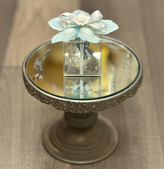 Glass Baby Shoe Blue