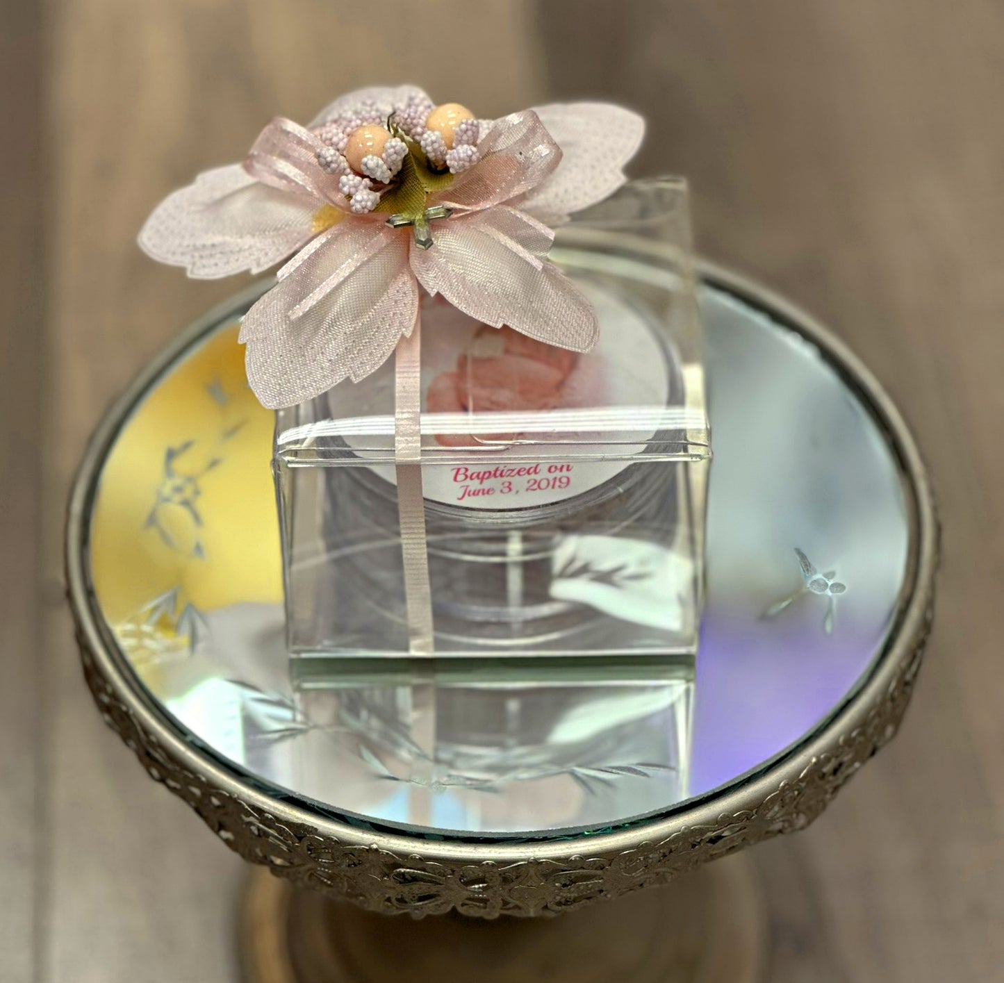 6mm Pink Rosebud Rosary w/Case