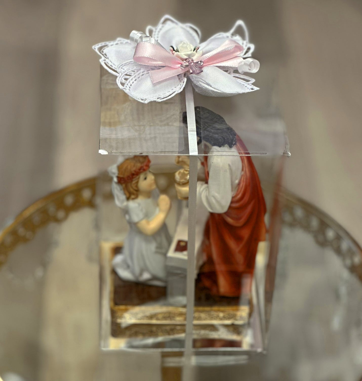 Jesus with Communion Girl Figure