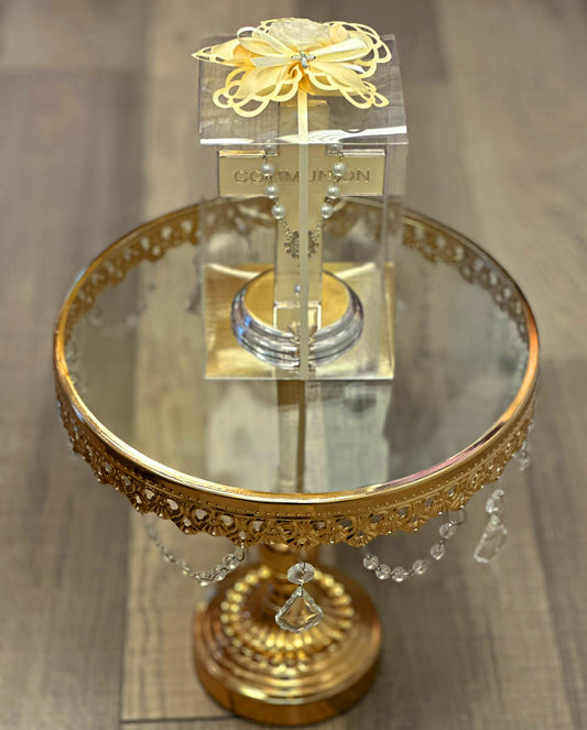 Silver F. Communion Cross w/Decade Rosary