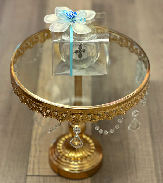 Glass Votive Holder with Cross