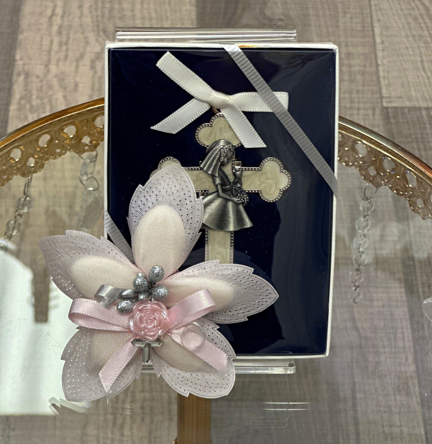 First Communion Girl Hanging Cross