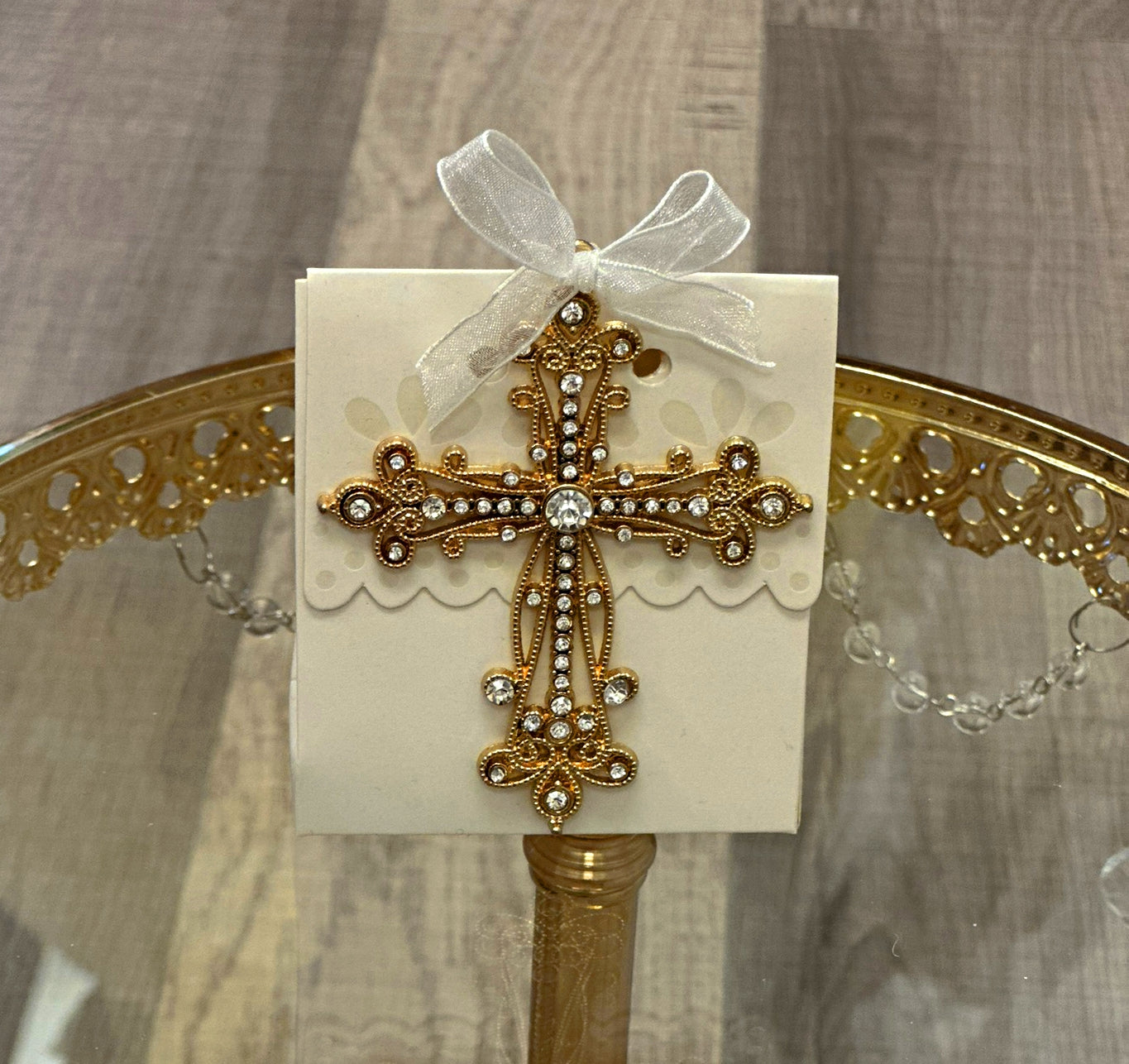 Gold Jeweled Cross Ornament