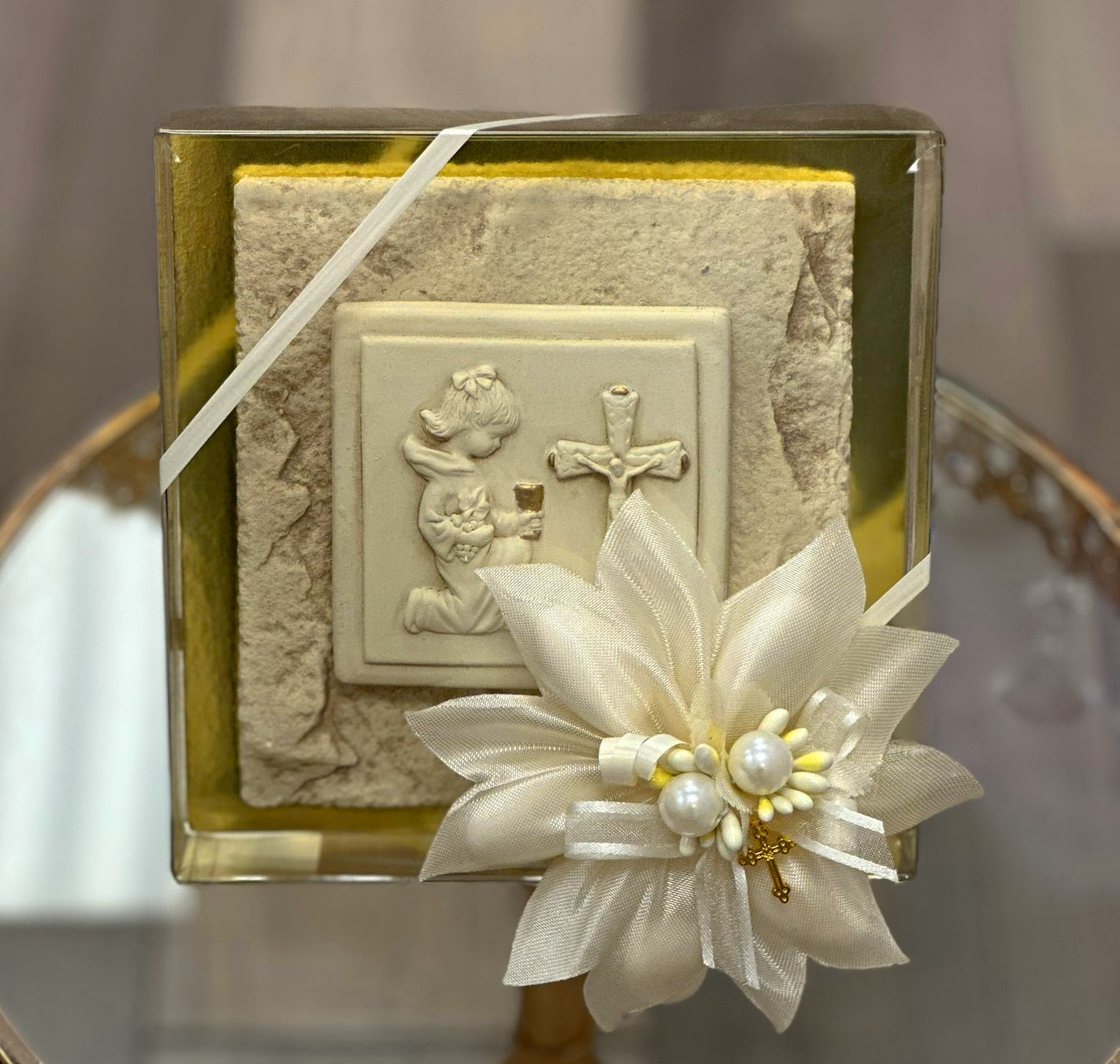 Communion Girl Stone Wall Plaque