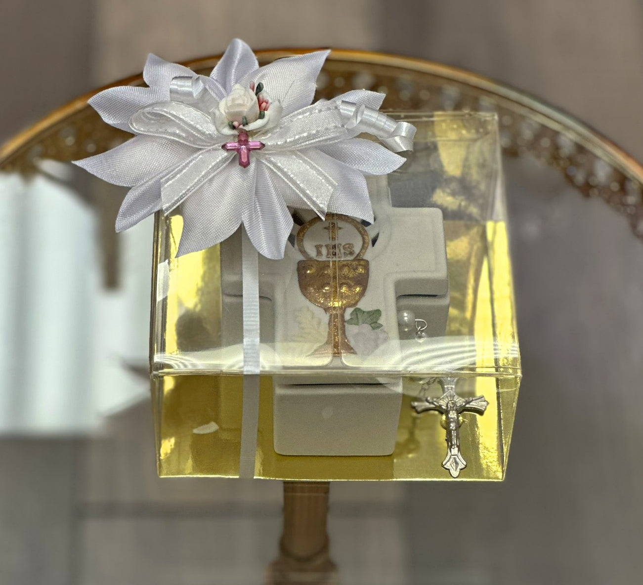 First Communion Box with Rosary