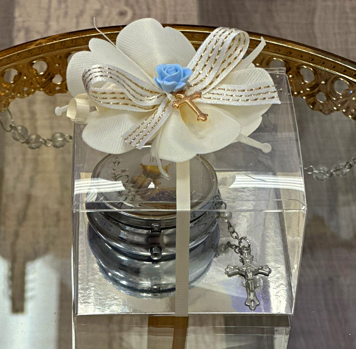 First Communion Rosary with Case