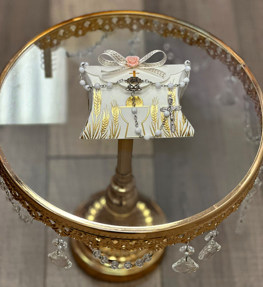 White First Holy Communion Rosary