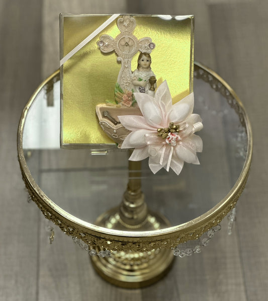 Praying Girl Font with Decade Rosary