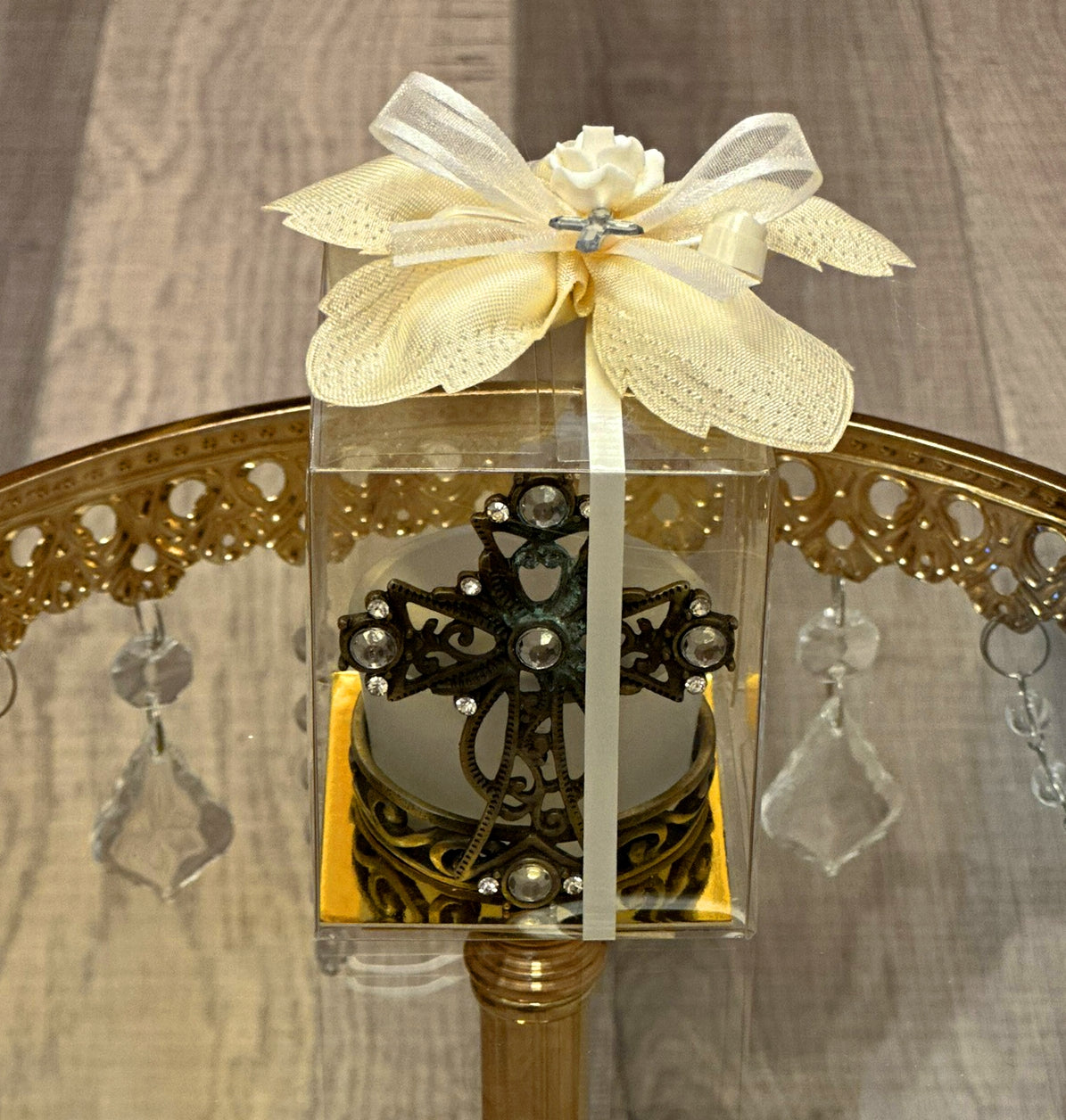 Metal Cross Votive Holder