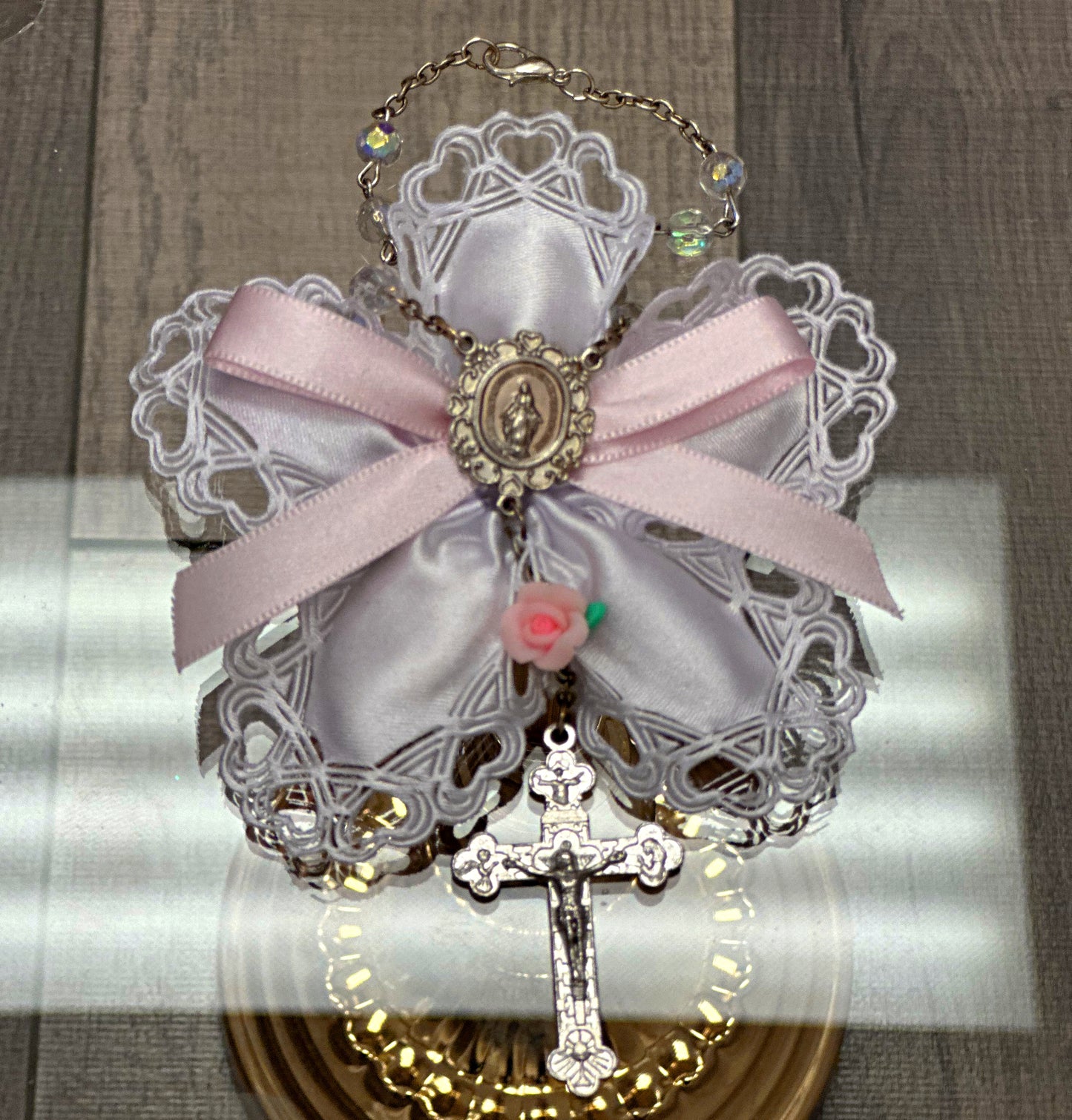 Pink Miraculous Rose Decade Rosary