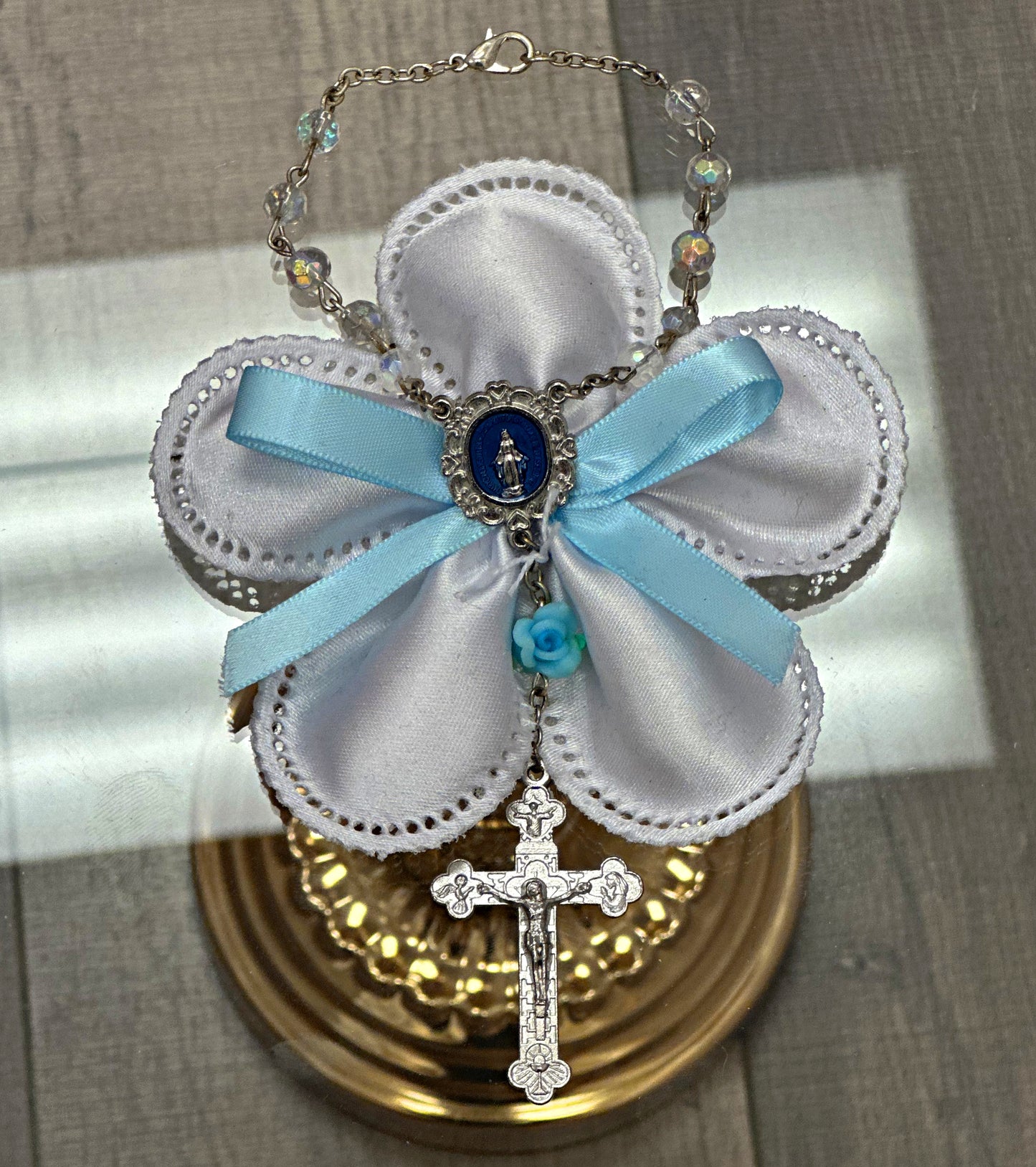 Blue Miraculous Rose Decade Rosary