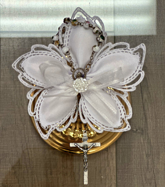 White Floral Decade Rosary