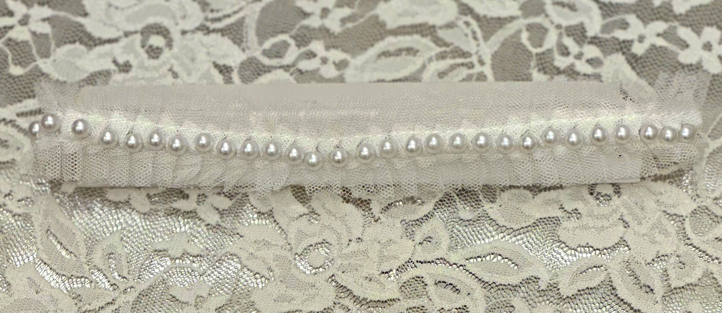 Ruffled Headband with Pearls