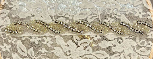 Lace Headband with Rhinestone Applique