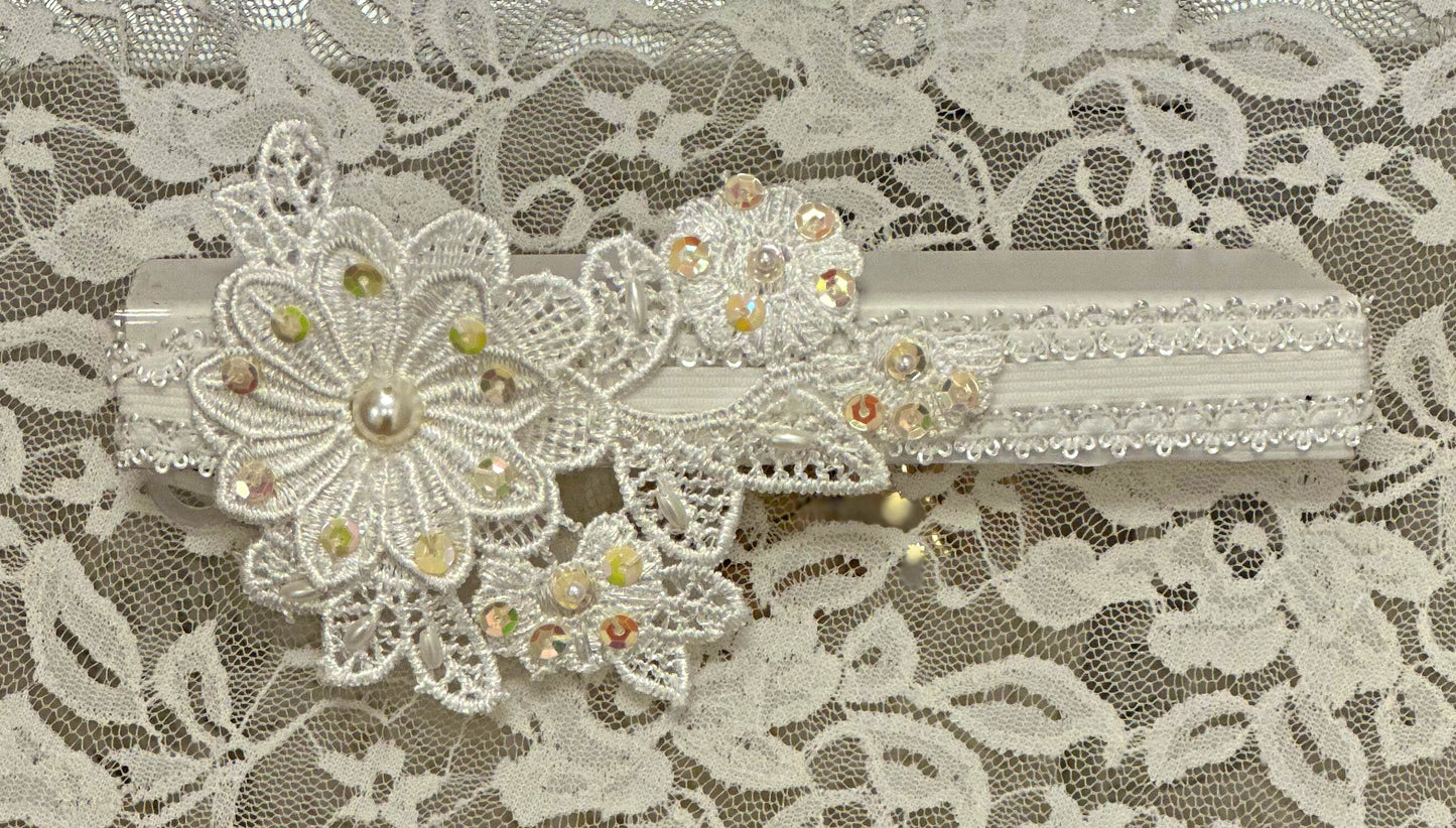 Infant Lace Headband with Applique