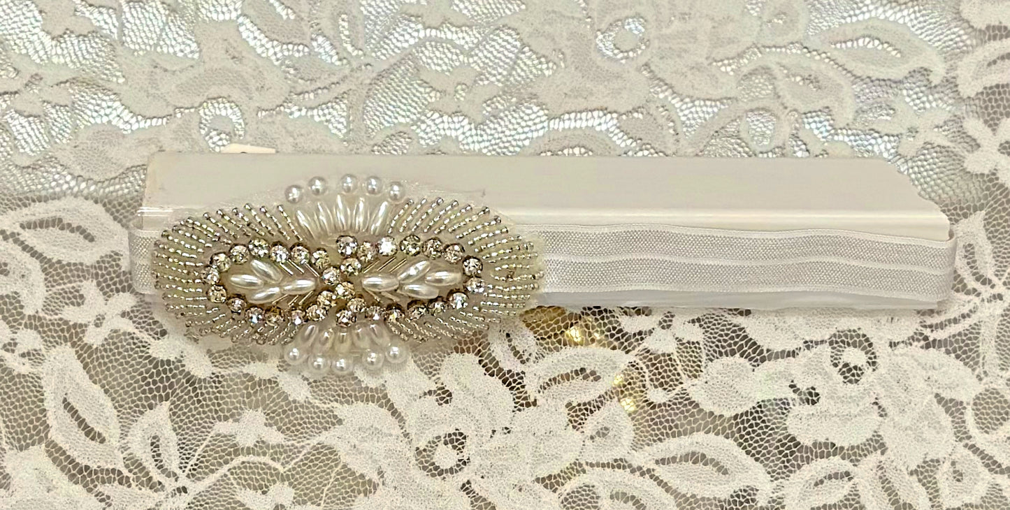 Infant FOE Headband with Pearl Applique