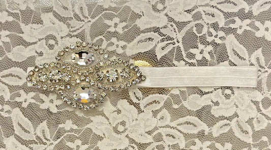 Infant FOE Headband with Rhinestone Applique