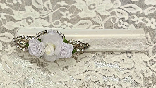 Infant Lace Headband with Applique, Flowers