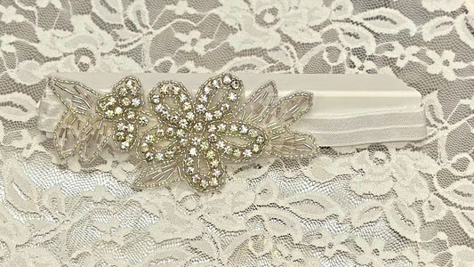 Infant FOE Headband with Rhinestone Applique