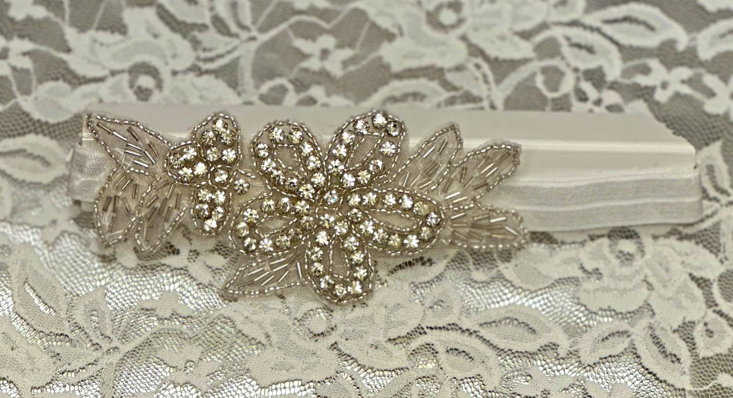 Infant FOE Headband with Rhinestone Applique