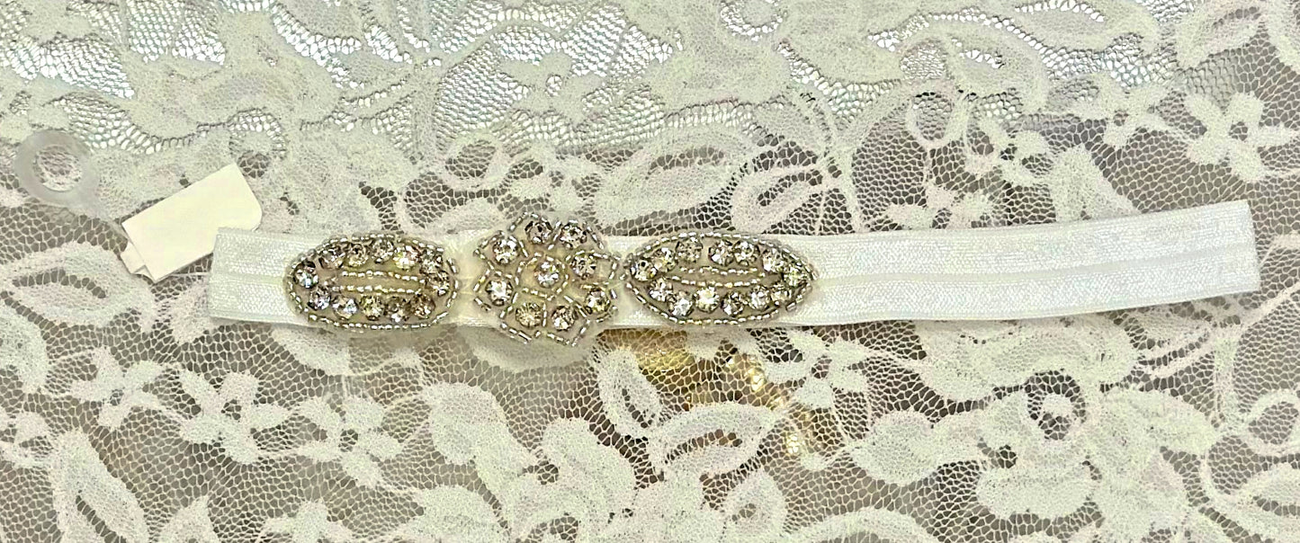Infant FOE Headband with Rhinestone Applique